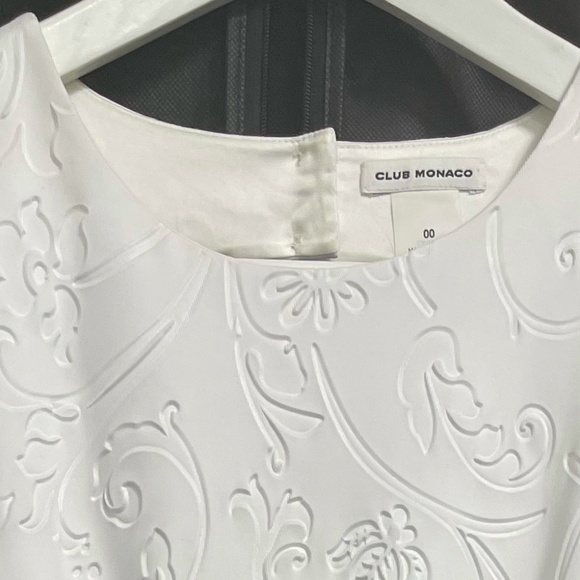 Club Monaco - Floral Scuba White Dress - Size 00 - Sleveless, Backless, Cocktail - Picture 5 of 5